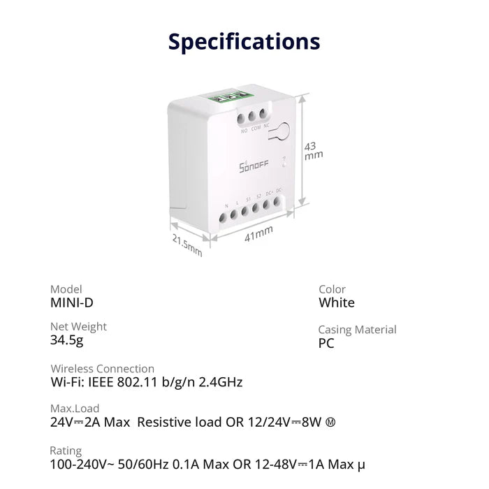 SONOFF MINI Dry Wi-Fi Smart Switch | MINI-D