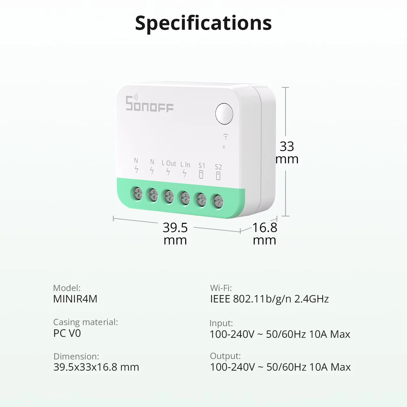 SONOFF MINI Extreme Wi-Fi Smart Switch (Matter-enabled)