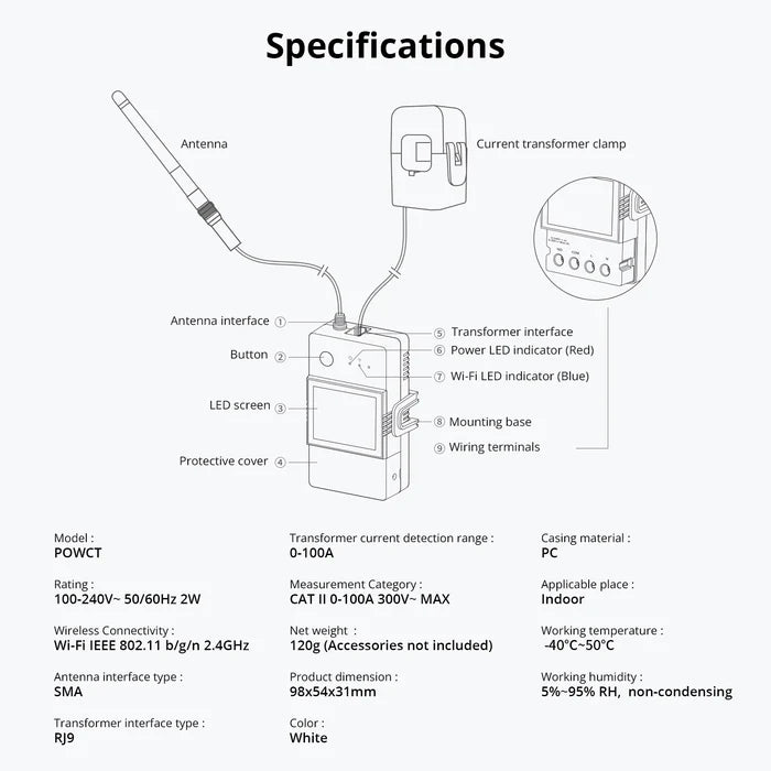 SONOFF POW Ring Smart Power Meter | POWCT