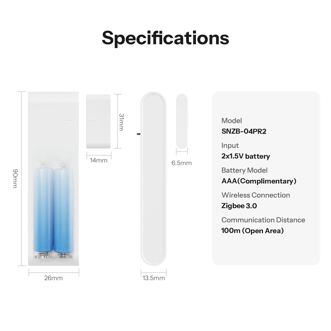 SONOFF SenseGuard DW Gen2 Zigbee Smart Door/Window Sensor | SNZB-04PR2