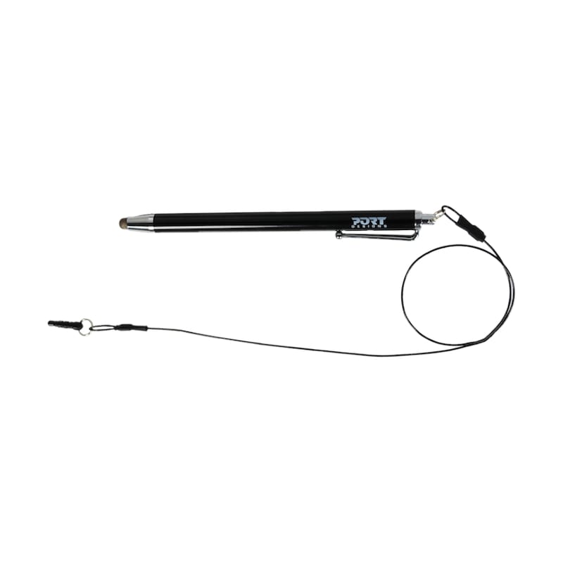 140228_wr_01 Port Designs Metallic Tip Stylus with 40cm Cable - Black - Image 1