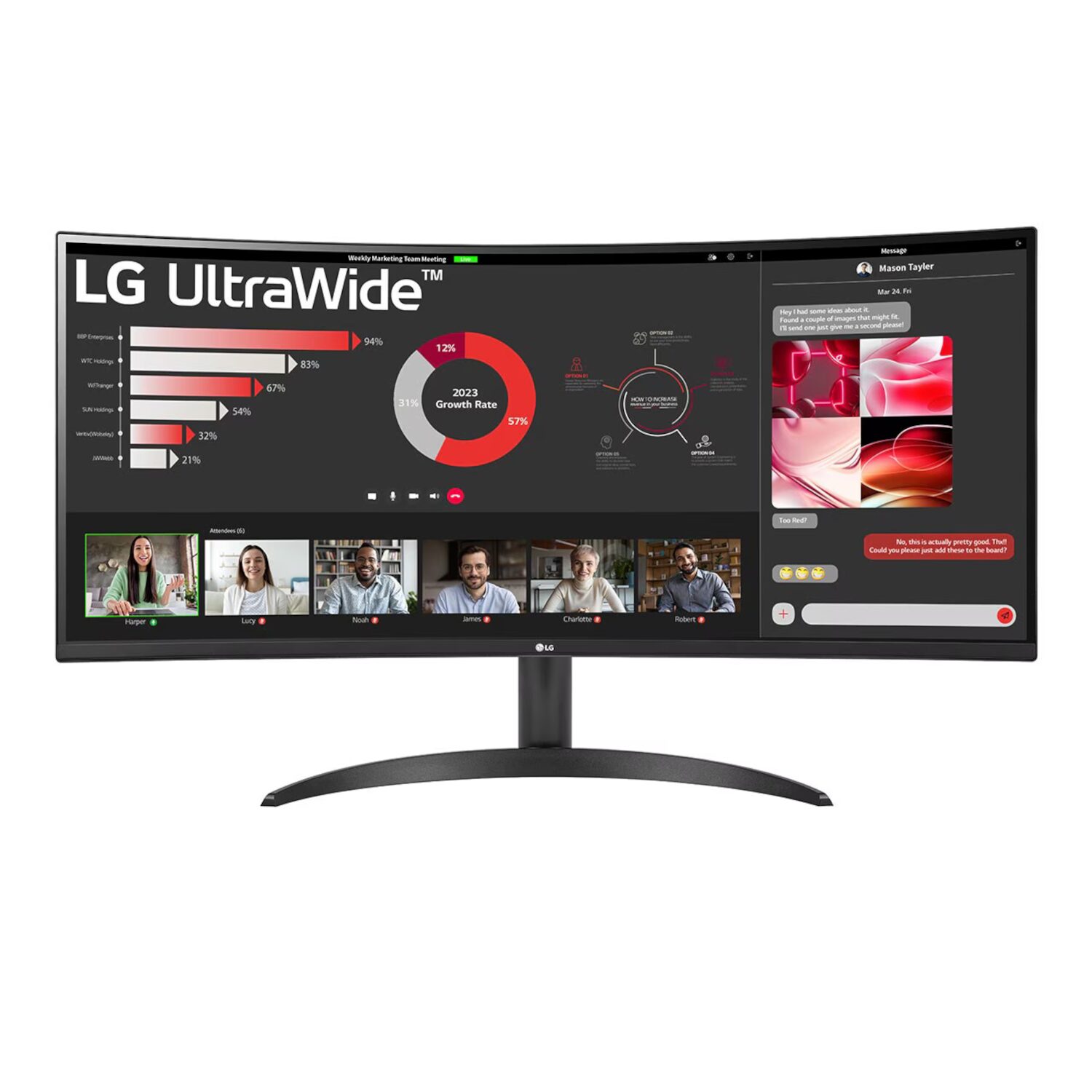 34WR50QK-B-WR-01a LG UltraWide 34" QHD VA Curved Monitor 100Hz - Image 1