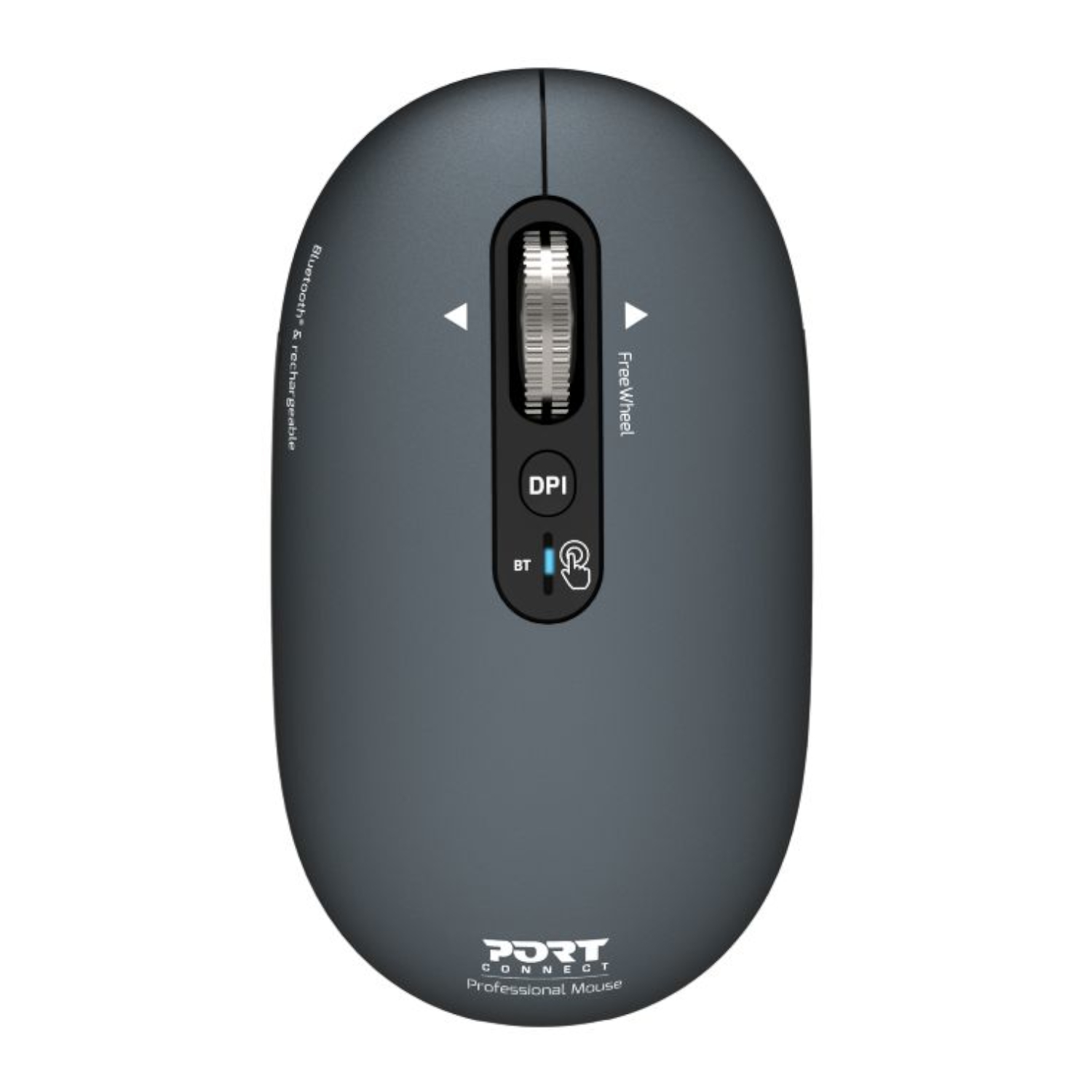 910501_Port-Connect-PURE-MAC-Rechargeable-Wireless-Bluetooth-Mouse-Shadow_wr_01 Port Connect PURE MAC Rechargeable Wireless and Bluetooth Mouse - Shadow - Image 1