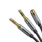 UGREEN UV140 AUX 3.5mm Audio Splitter Cable - Black/Grey - Image 2
