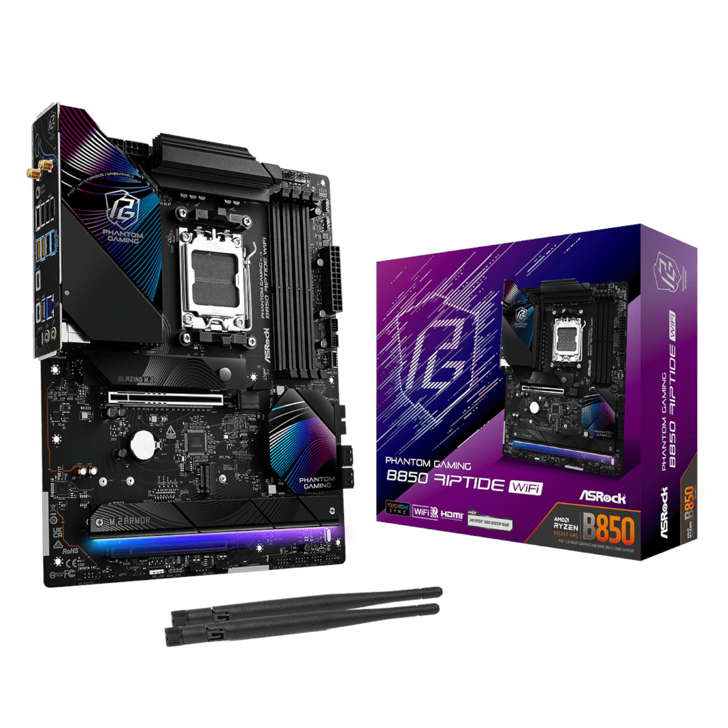 B850-RIPTIDEWIFI_ASROCK-B850-RIPTIDE-WIFI-AM5-ATX-4X-DDR5_wr_01 ASROCK B850 RIPTIDE WIFI AM5 ATX 4X DDR5 - Image 1