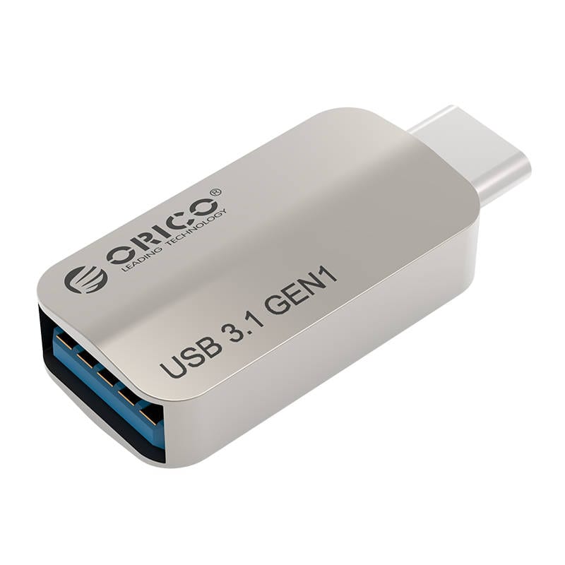 CTA2-SV_wr_01 ORICO USB Type-C to USB-A 3.1 ChargeSync On The Go Adapter - Silver - Image 1
