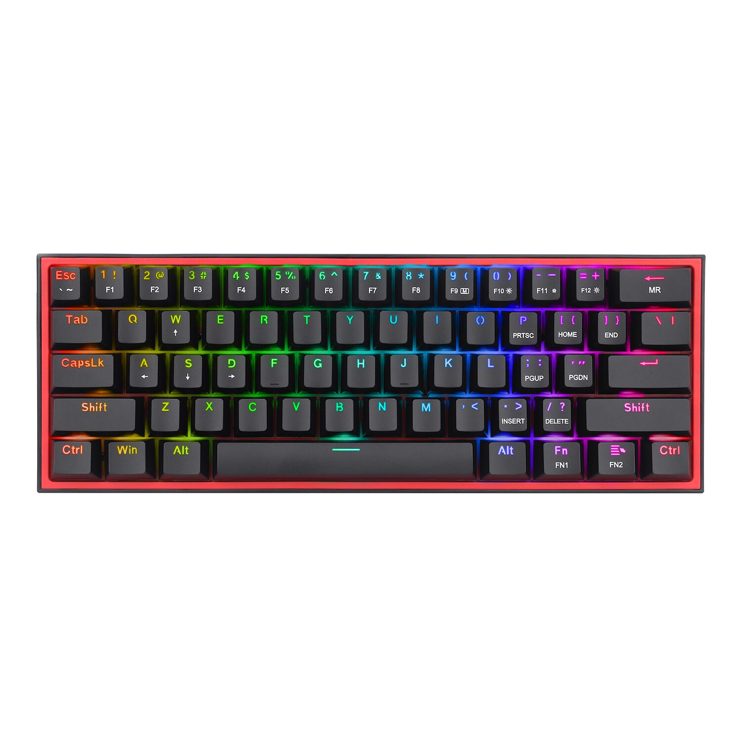K617-RGB-WR-08 Redragon K616 FIZZ Pro 61-Key RGB Mechanical Gaming Keyboard – Black (60%, RGB, Wireless/Wired, Hot-Swappable) - Image 1