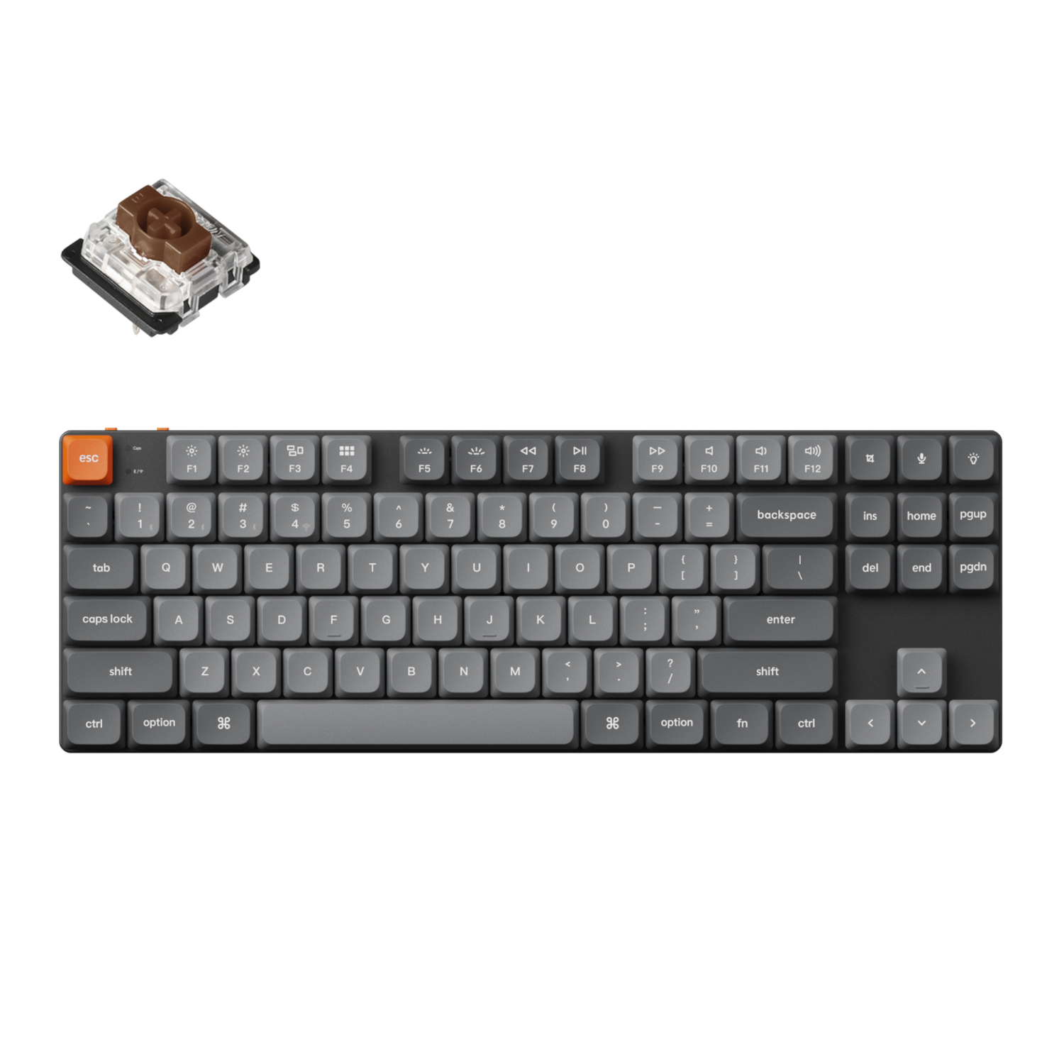 Keychron_K1M-H3_wr_01a Keychron K1 Max QMK/VIA 80% Wireless Custom Mechanical Keyboard | BROWN Switches - Image 1
