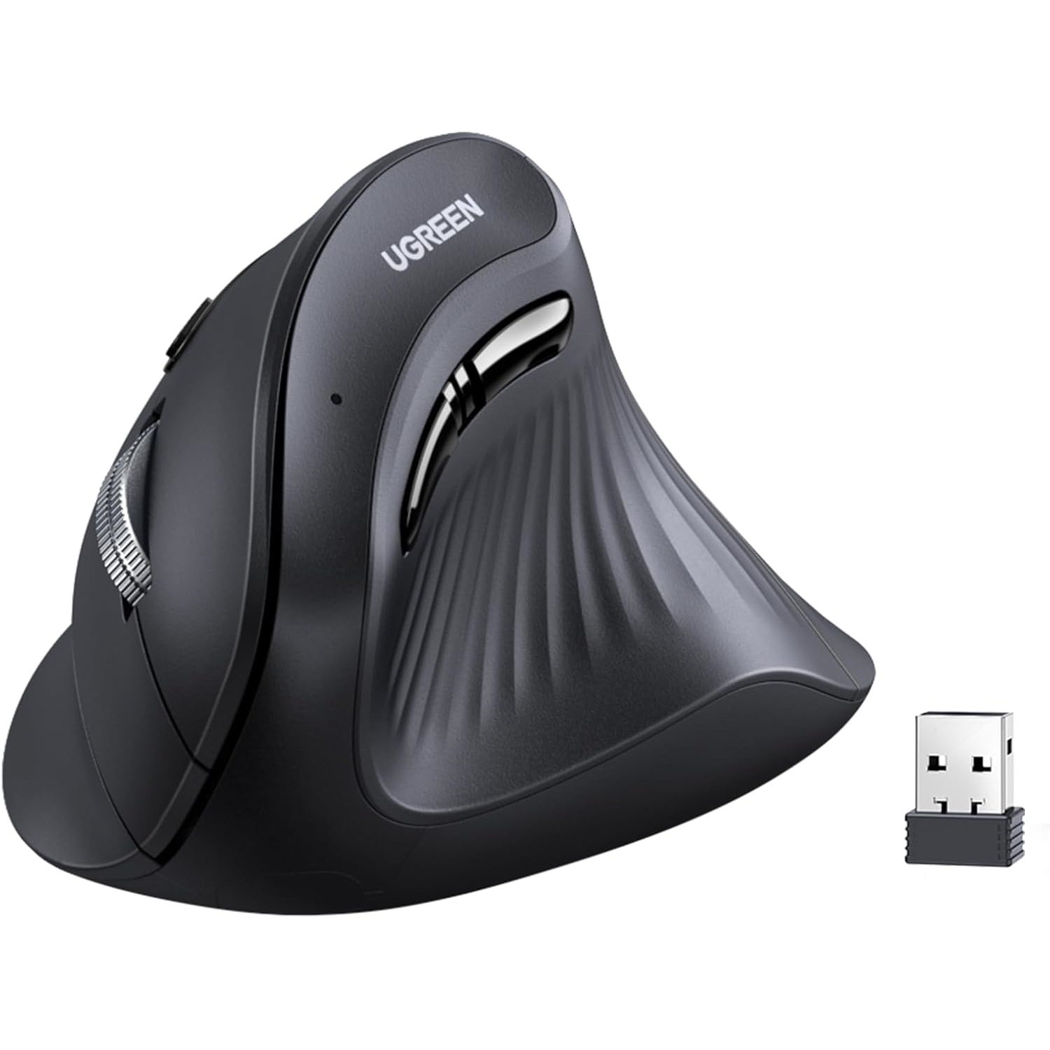 MU008-25444_Ugreen-Multi-Mode-Vertical-Mouse UGREEN Multi-Mode Vertical Mouse Bluetooth and 2.4G Wireless–Black - Image 1