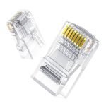 UGREEN Cat6 RJ45 Modular Plugs - Transparent with Gold Contacts (10 Pieces)