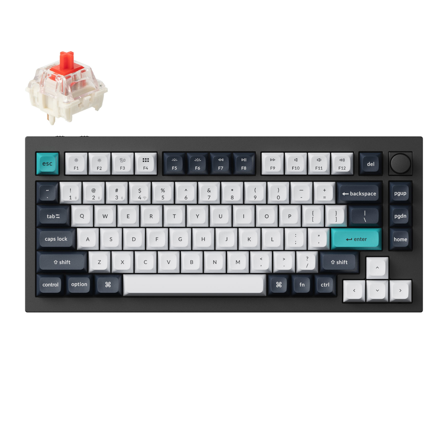 Q1M-M1_Keychron-Q1-Max-QMK-VIA-RGB-Wireless-Custom-Mechanical-Keyboard-Gateron-RED-Switches-Black_wr_01a Keychron Q1 Max QMK/VIA RGB Wireless Custom Mechanical Keyboard (Gateron RED Switches) - Black - Image 1