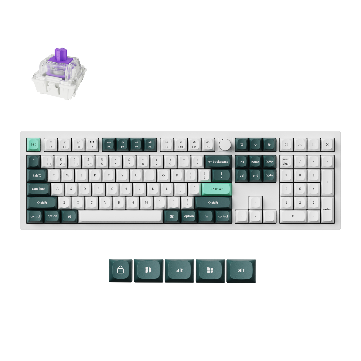 Q6H-P1_Keychron-Q6-HE-QMK-Full-size-Wireless-Custom-Mechanical-Keyboard-Nebula-Switch-–-Shell-White_wr_01a Keychron Q6 HE QMK Full-size Wireless Custom Mechanical Keyboard (Nebula Switch) – Shell White - Image 1