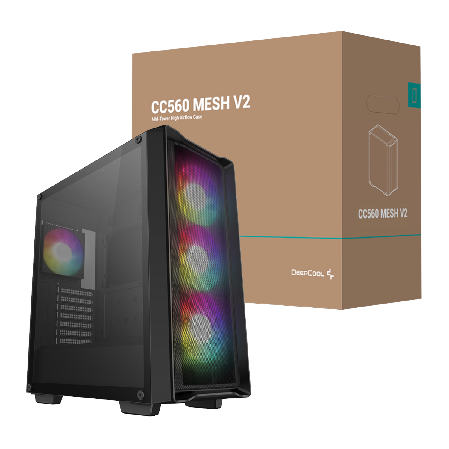 R-CC560-BKAMA4-G-2_DeepCool-CG560-MESH-V2-ATX-Mid-Tower-Airflow-Gaming-Chassis-–-Black_wr_01 DeepCool CC560 MESH V2 ATX Mid Tower Airflow Gaming Chassis – Black - Image 1
