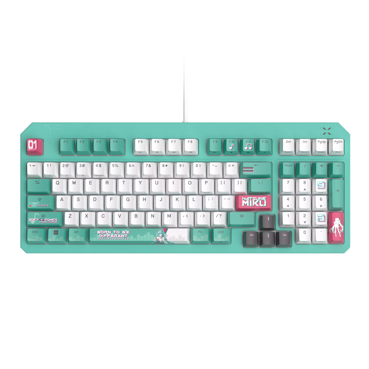 RA09-TUF-GAMING-K3-GEN-II_Asus-TUF-Gaming-K3-Gen-II-Hatsune-Miku-Edition-Gaming-Keyboard_wr_01a Asus TUF Gaming K3 Gen II Gaming Keyboard Hatsune Miku Edition - Image 1