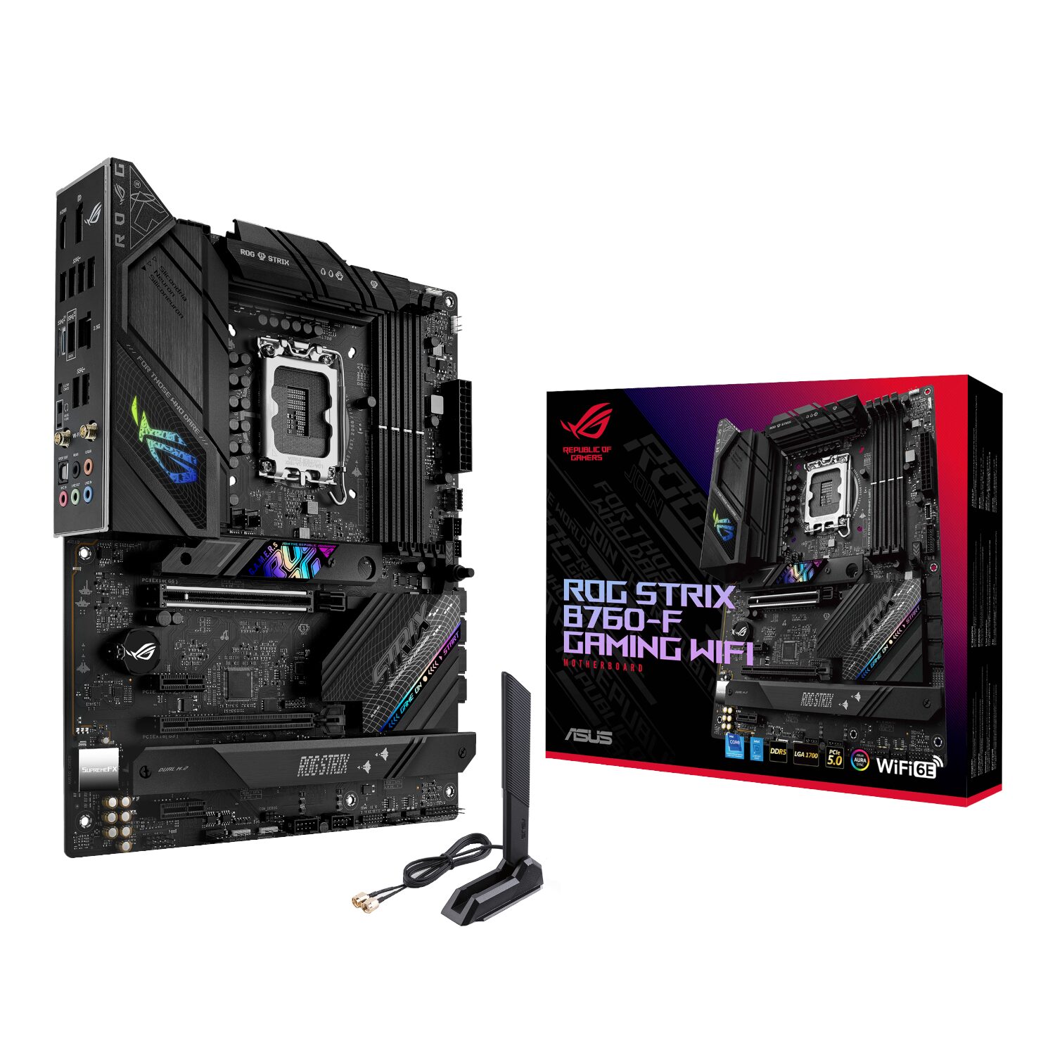 ROGSTRIXB760-FGAMINGWIFI-WR-01 Asus ROG Strix B760-F Gaming WiFi Motherboard - Intel LGA1700 - Image 1