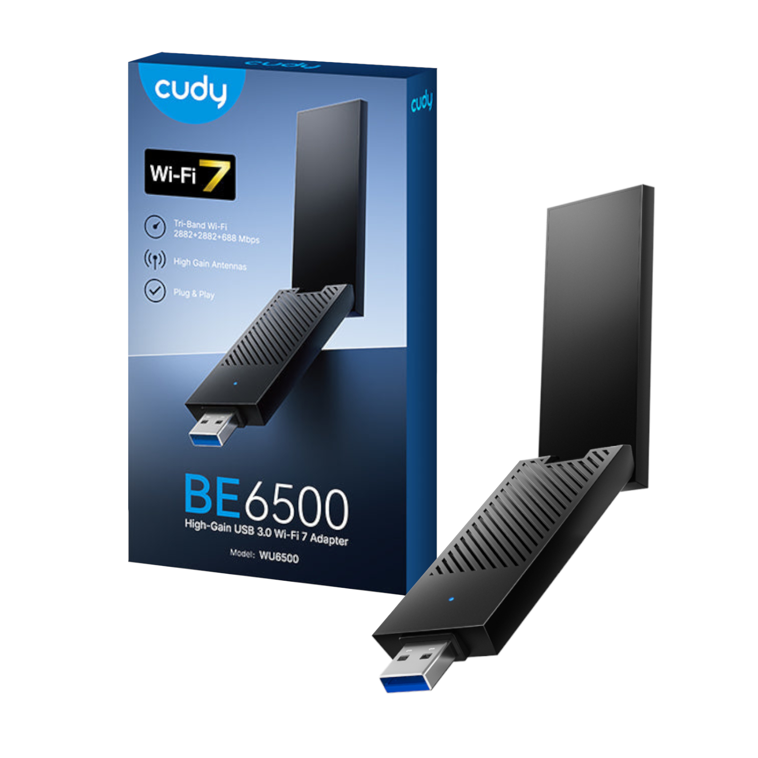 WU6500_Cudy-WU6500-BE6500-High-Gain-USB-3.0-Wi-Fi-7-Adapter-Black_wr_01a Cudy BE6500 Tir-Band Wi-Fi7 USB 3.0 Adapter - Image 1