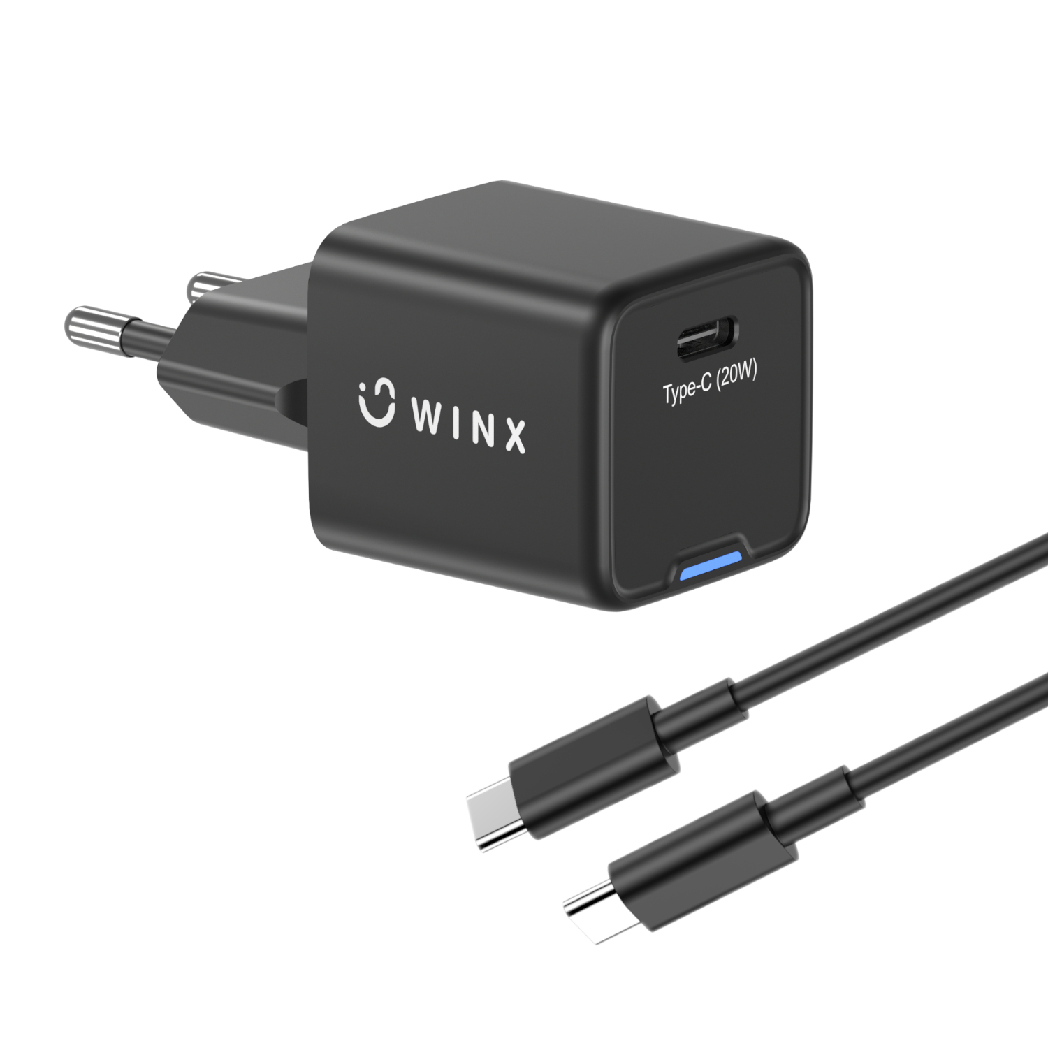 WX-WC103_WINX-POWER-Essential-Type-C-20W-GaN-Wall-Charger-Black_wr_01a WINX POWER Essential Type-C 20W GaN Wall Charger - Image 1
